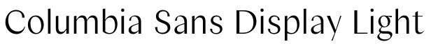 Columbia Sans Display Light预览图片