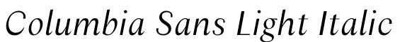Columbia Sans Light Italic预览图片