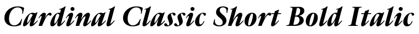 Cardinal Classic Short Bold Italic预览图片