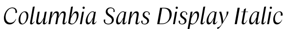 Columbia Sans Display Italic预览图片