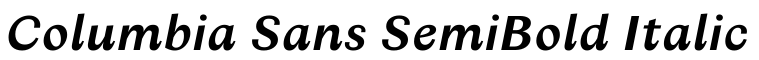 Columbia Sans SemiBold Italic预览图片