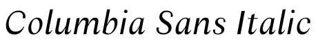 Columbia Sans Italic预览图片