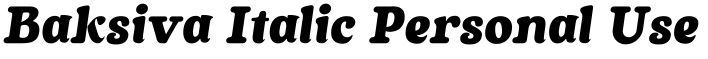 Baksiva Italic Personal Use预览图片