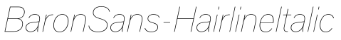 BaronSans-HairlineItalic预览图片