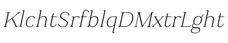 Kulachat Serif Oblique DEMO ExtraLight预览图片